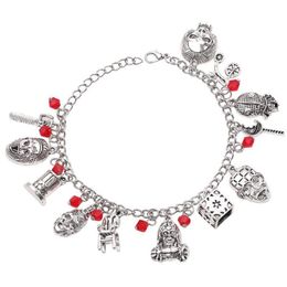 Movie Stephen King's IT Bracelets Chucky Face Horror Charms Pendants Bracelet Bangles Friday The 13th Men Halloween Jewellery G208Y