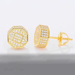 Real Moissanite Earring Studs for Women Men 0.79 Carat D Colour 100% 925 Sterling Silver Rhombus Earrings Fine Quality Wedding Real Gold Plated Jewellery Gifts Bijoux