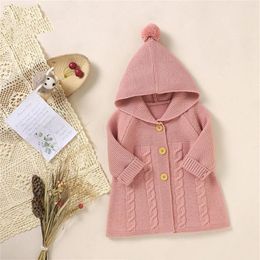 Jackets 6M 12M 18M Born Infant Baby Girls Boys Knitted Coats Knit Cardigan Hooded Coat Sweaters Autumn Winter Warm Clothes Outerwear