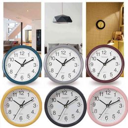 Clocks Minimalist Small Wall Clocks With Frame Transparent Plastic Candy Colours Mute 15cm Hanging Watch Clock Living Room Home Decor H123