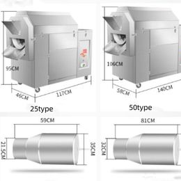 220V Chestnut Roaster Machine For Cashew Nuts Peanuts Commercial Vertical Stainless Steel Nut Roasting Machine