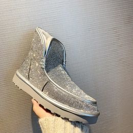 Lana in pelle di strass in pelle ammucchiata 105 paillettes sequestrati a sequestro personalizzato casual di grandi dimensioni stivali da donna 34 43 231219 400