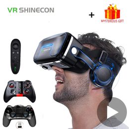 VR Glasses VR Shinecon 10.0 Helmet 3D Glasses Virtual Reality Casque For Smartphone Smart Phone Goggles Headset Viar Video Game Binoculars 231218