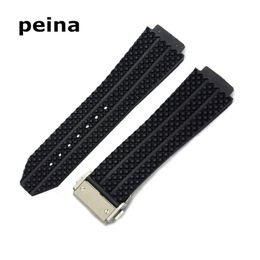 25mmX19mm New Mens Watchbands Strap Band Tire Diver Silicone Rubber Watchband Strap For H-U-B313D