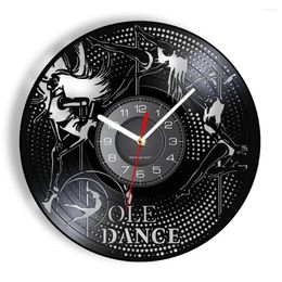 Wall Clocks Pole Dance Record Clock Vintage Night Club Art Decoration Steel Tube Handmade Dancers Gift