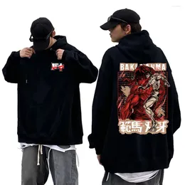 Men's Hoodies Anime Baki The Grappler Graphic Men Vintage Fleece Cotton Hooded Sweatshirt Unisex Manga Yujiro Hanma Oversized Hoodie