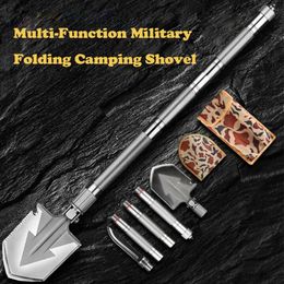 Max Length 92cm Shovel High-carbon Steel Shovel Outdoor Tactical Multifunctional Folding Camping Equipment Survival Tool281E