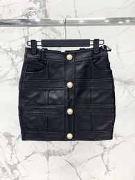 Skirts Leather Strip Skirt Three-dimensional Cutting High Waist Design Casual Fashion 2023 Summer 0307