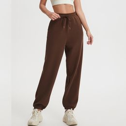 Lu Womens Joggers al Softstremes 숙녀 하이 허리 바지 Al 조깅 스웨트 팬츠 요가 바지 yz 두께 가을 겨울