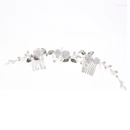 Hair Clips White Flower Comb High Quality And Durable For Bride