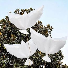 Party Decoration 3/5Pcs Flying White Foil Balloons Peace Bird Pigeon Inflatable Helium Ballon For Wedding Birthday Decor Po Prop