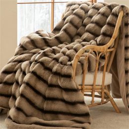 Blankets Light Luxury Hair Thickened Double Layer Blanket Soft Skin-Friendly Milk Velvet Shawl Office Sofa Nap