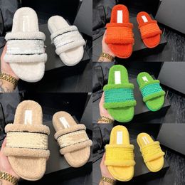 Chanells Slides Channel Interlocking Fur Slippers Platform 24ss c Women Sandal Braid Letter Embroidery Mules Paris Fashion Shoes Indoor Fashion Flip Flops Loafers