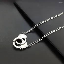 Pendant Necklaces 316L Handcuffs BFF Friendship Necklace Can Be Opened Handcuff Stainless Steel Choker Collar Jewellery Accessories