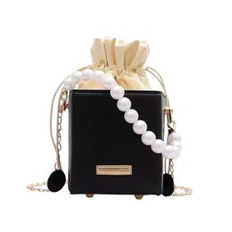 Myyshop PB0016 Fashion Mini Pearl Chain Wallet Mobile Single Shoulder Bags Messenger Bag White Yellow Purple Black 4 Colors2626