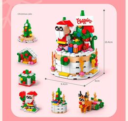 Wholesale Toy Mode Kit Santa Claus Toy Christmas Toy Building Blocks Christmas Train Set Model Build Kit Christmas Build Block Kid Toy Christmas Block Designer Toy