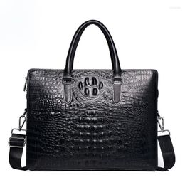 Briefcases 2023 Alligator Cow Genuine Leather Business Men's Briefcase Male Shoulder Bag Men Messenger Laptop Computer Bags