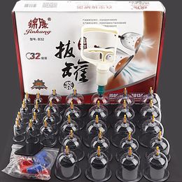 Face Massager 32 Pieces Professional Vacuum Acupuncture Cupping Massager Therapy Cans Vacuum Cupping Care Anti-Cellulite Suction Cups For Body 231218