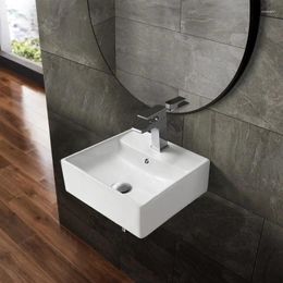Bath Accessory Set Swiss Madison Sm-Ws319 Clair 16" Rectangular Ceramic Wall Mounted Bathroom Sink - White
