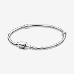 925 Sterling Silver Barrel Clasp Snake Chain Bracelet Fit Authentic European Dangle Charm For Women Fashion Jewellery Accessories310D