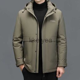 Men's Down Parkas YXL-7786 Autumn And Winter Men's Mid length Down Jacket Thickened Detachable Inner liner Casual Hat Detachable Jacket J231219