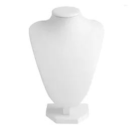 Jewellery Pouches Bust Necklace Mannequin Display Stand For Store Retail Closet Organisation Showcase With Faux Leather