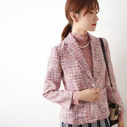 Women's Jackets A Grain Of Buckle Suiting Short Coat Female Long Sleeve Jacket Can Customised Size