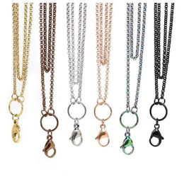 Whole-Panpan 32 inches Stainless steel rolo chain floating locket chains necklace chain1316t