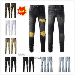 Holes amari Denim amirl Biker amirlies Jeans am Jean amis Man imiri purple amiiri New Trousers Arrivals COOLGUY Mens Pants Luxury Designer Clo HRVD