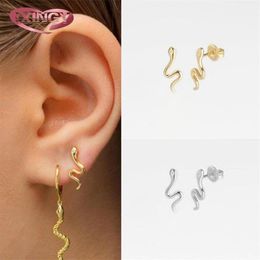 Small Snake EarJacket Earrings For Women 925 sterling silver Reptile Jewellery Animal Stud Earrings Fashion ear Jewellery Gift268Z