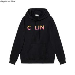 Designer Cel Women and Men Hooded Hoodie High Edition Cl Hooded Rainbow Letter Terry Sweater Unisex Rainbow Gradient Print Hoodie Loose Fit Cel Vurg 9263 7QHH