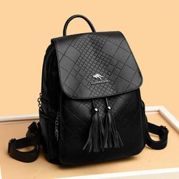 School Bags Fashion Ladies Travel Bagpack Luxury Designer Large Capacity Teenagers Bag High Quality Soft Leather Women's Backpack