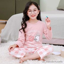 Pyjamas Boys Girls Pyjamas 2021 Summer Long Sleeve Children's Clothing Sleepwear Cotton Poplin Pyjamas Sets For Kids 6 8 10 12 14 Years