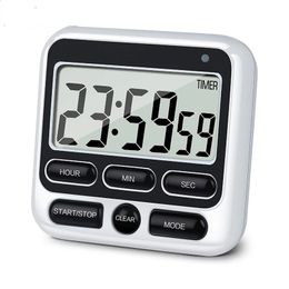 Kitchen Timers Digital Screen Kitchen Timer Large Display Digital Timer Square Cooking Count Up Countdown Alarm Clock Sleep Stopwatch Clock 231218