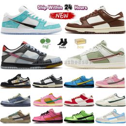 con scatola designer panda scarpe da corsa basse per uomo donna sneakers Powerpuff Girls Nero Bianco UNC April Skateboards Triple Pink aragosta piatta Freddy scarpe da ginnastica sportive