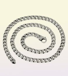 Men039s Flat Miami Cuban Link Chain 925 Sterling Silver 8mm Thick Italy Made3144471