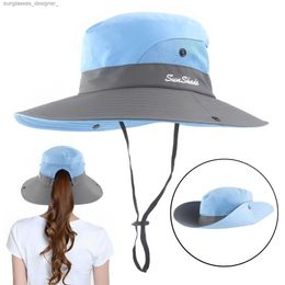 Wide Brim Hats Bucket Hats Sun Protection Fishing Hat UV Protection Sun Hat Bucket Summer Men Women Large Wide Brim Bob Hiking Outdoor Hat with Chain StrL231219