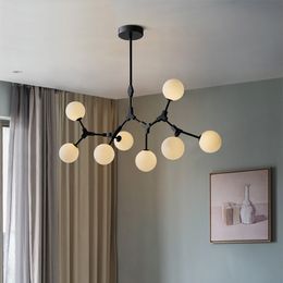 Nordic Milkly Glass Pendant Lamps Postmodern Restaurant Bedroom Pendant Lights HangLamp