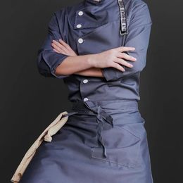 Aprons Aprons Chef Work Uniform Suit Longsleeved Catering El Western Restaurant Tooling Men And Women Clothes Trend Good Goods