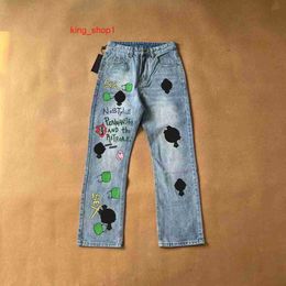 chromes pants jeans Men's Jeans 2023 Mens Designer Make Old Washed Chrome Straight Trousers Heart Letter Prints for Women Men 13 E50T