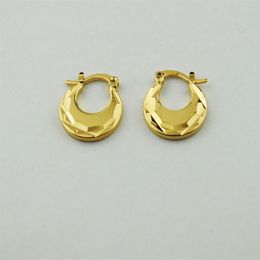 Fashion Real 9 k Solid Yellow Gold Filled Drop Earrings Christmas Gift Simple Temperament Small Earring Trendy flat Jewelry299s