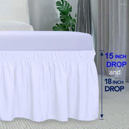 Bed Skirt Dustproof Under White Wrap Around Elastic Shirts Without Surface Skirts Fade Resistant Cover