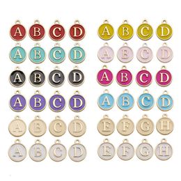 26pcs Letter Initials Double-sided Multicolor Enamel Alphabet Initial Charm for DIY Jewelry Bracelet Making