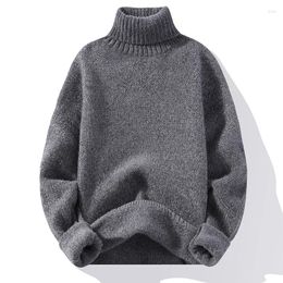 Men's Sweaters 2023 Autumn/Winter Thickened Korean Style Solid Color Casual High Neck Sweater