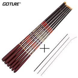 Rods Goture Carbon Fiber Telescopic Fishing Rod Ultralight Stream Hand Pole Carp Feeder Fishing Pole 3..07.2m vara de pesca