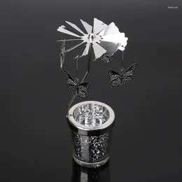 Candle Holders Rotary Holder Spinning Candleholder Metal Tea Light Stand For Romantic Wedding Home Table Decor Holiday Drop