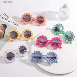 Sunglasses Kids Daisy Sunglasses Children Round Flower Sunglasses Outdoor Sun Protection Eyewear Novel Disco Festival Party Shades for GirlL231219