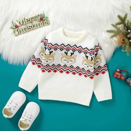 Pullover Christmas Infant Baby Sweaters Winter Cute Long Sleeve Pullover Toddler Festival Deer Print Clothing Children Sweatshirts
