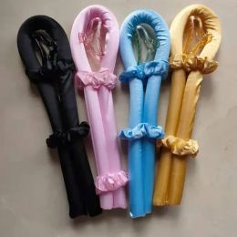 Party Favor No Heat Magic Hair Curlers 2Pcs Satin Scrunchie Heatless Curling Rod For Long Hair Upgraded Magic Rollers 1219