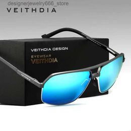 Sunglasses Fashion Frames VEITHDIA Men Sun Glasses Aluminum Polarized UV400 Lens Driving Male Sports Vintage Eyewear Accessories Google 6521 Q231219